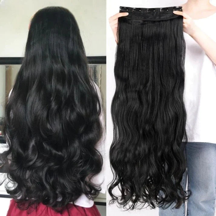 24 Inches" Clip In Hair Extensions + FREE Hair Bun (Juda) Extension