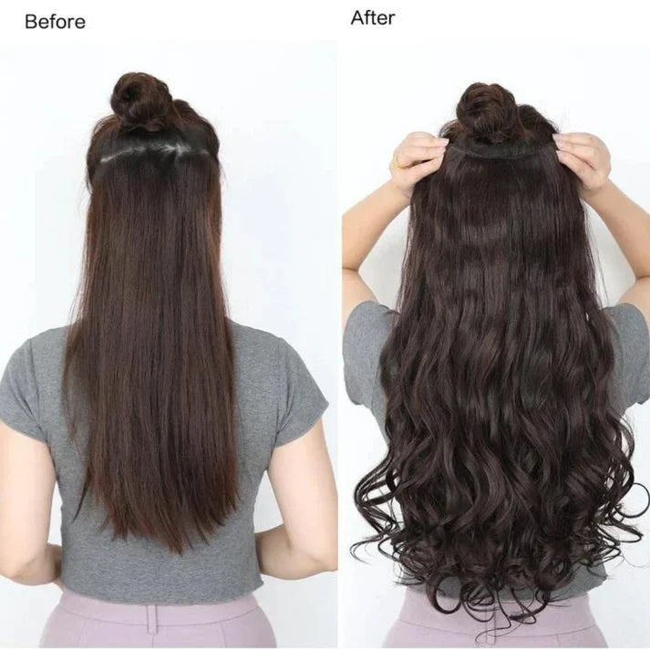 24 Inches" Clip In Hair Extensions + FREE Hair Bun (Juda) Extension