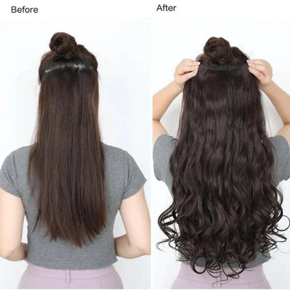 24 Inches" Clip In Hair Extensions + FREE Hair Bun (Juda) Extension